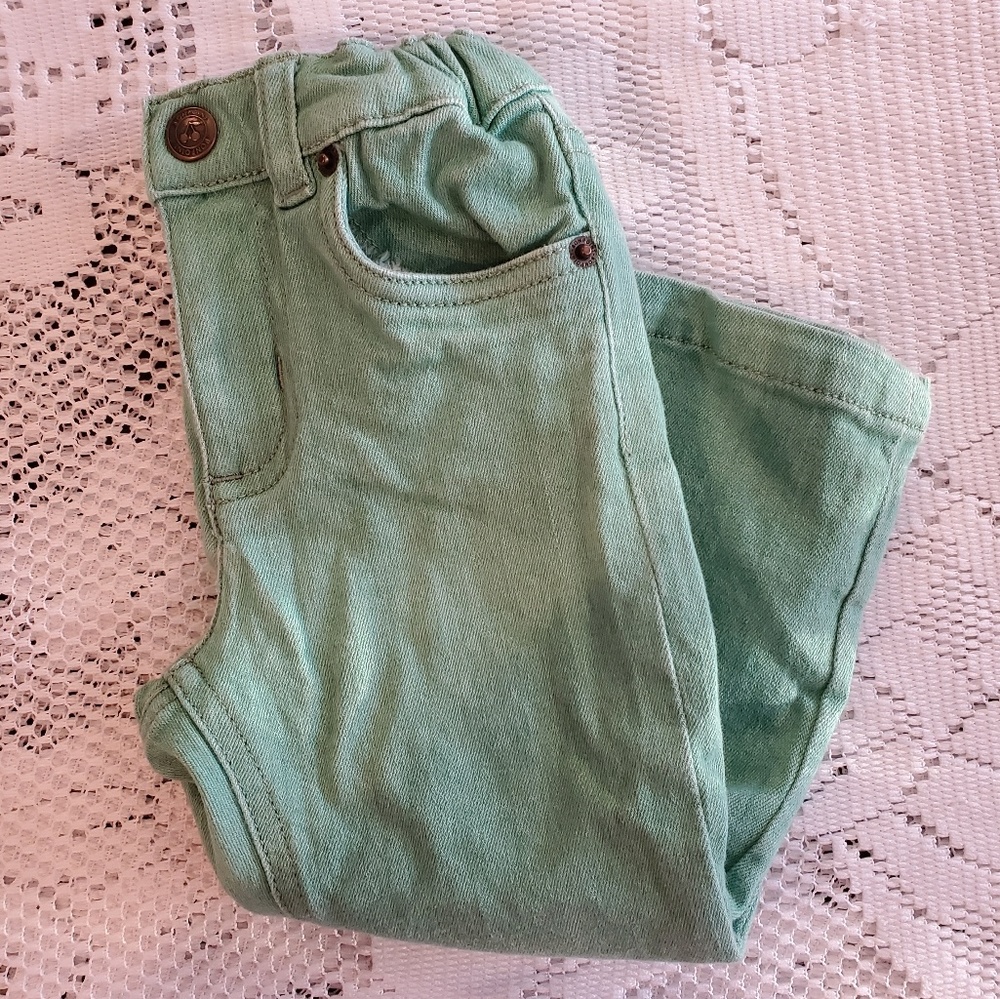 Bonpoint 🍒 light green denim baby unisex jeans